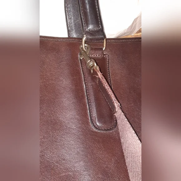 VINTAGE COACH NYC Bonnie Cashin Leather Satchel Slim Bag Mahogany Brown 60s 70s - Picture 10 of 16